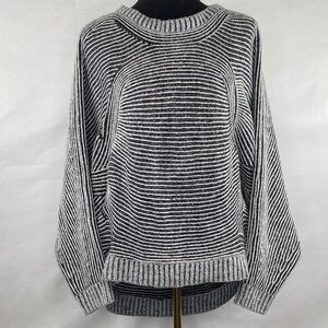 Daytrip Black & Grey Textured Ribbed Dolman Sleeve Oversized Sweater Size Large